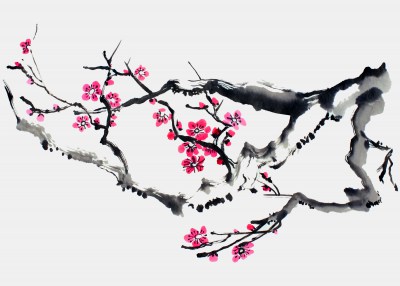Kwitnąca wiśnia, sztuka japońska